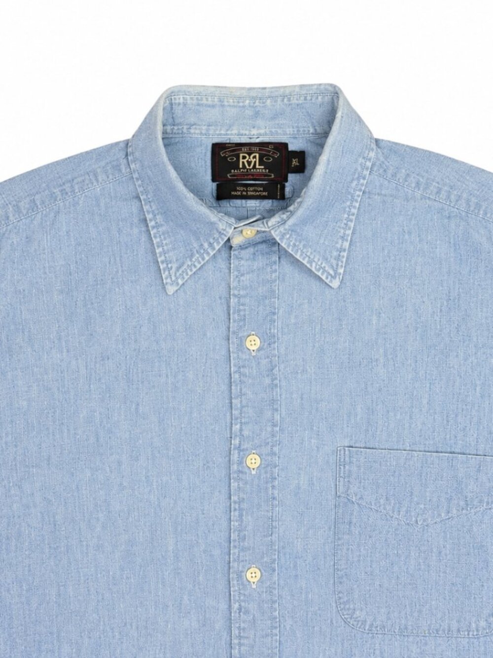 RRL Ralph Lauren Vintage Chambray Cotton Work Shirt XL Men